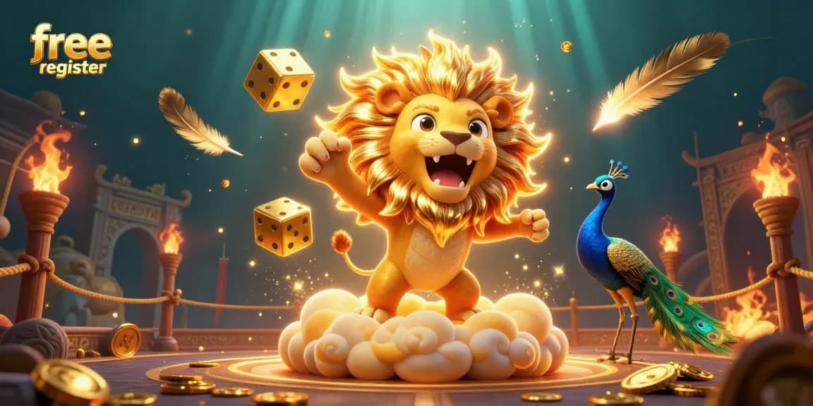 Claim your free credit register with this exciting casino illustration showcasing vibrant gaming elements.