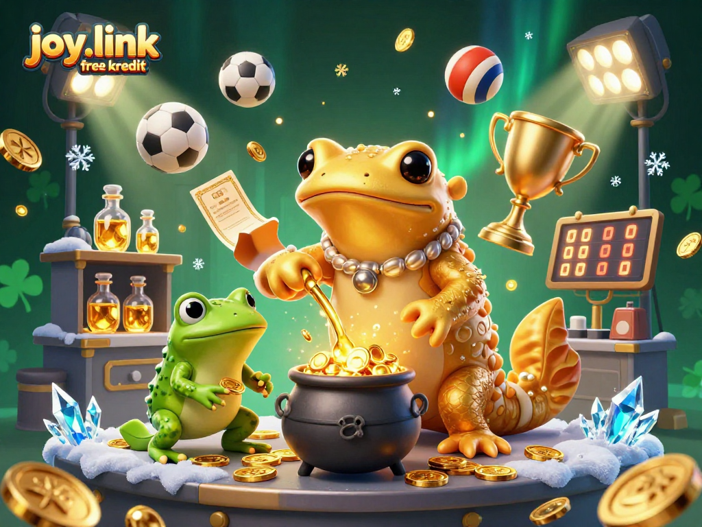 Engage with joy.link free kredit through exciting sports betting features in a vibrant 3D illustration.