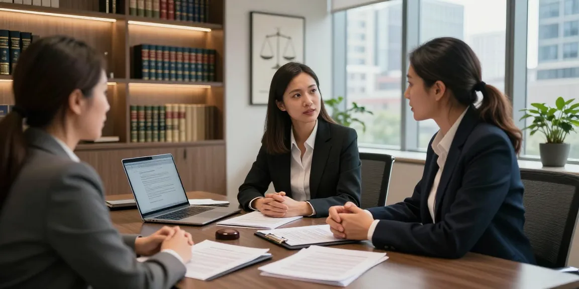 Attorney and client discussing legal strategies while trying these out in a welcoming office.