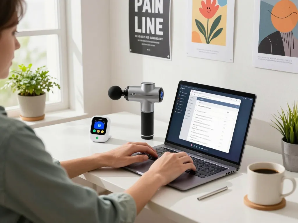 Trending tech gadgets showcased in a bright home office with a Bluetooth controller and smart thermometer.