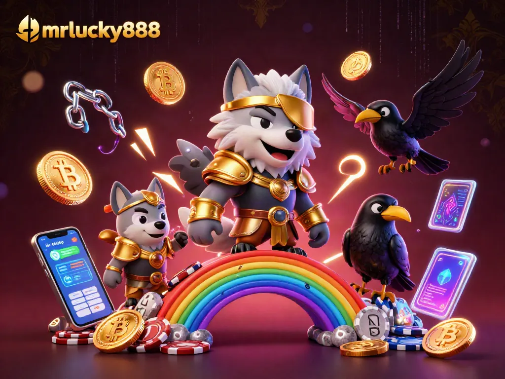 Engage in thrilling gameplay at mrlucky888, featuring Odin and ravens bridged by casino chips.