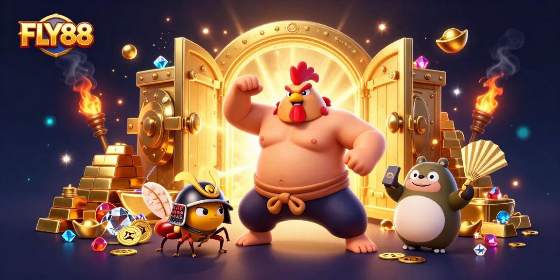 Experience thrilling gameplay at FLY88 with exciting characters and vibrant casino elements.