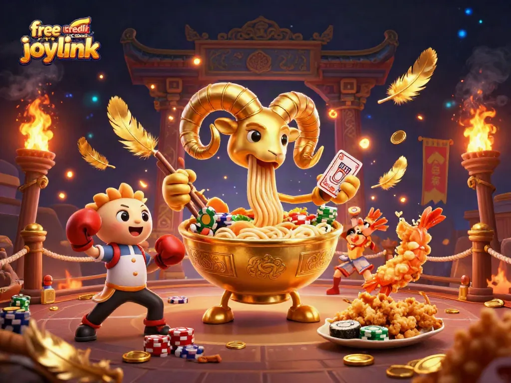 Engage with free credit no deposit joylink offers in a vibrant 3D casino scene featuring animated characters.