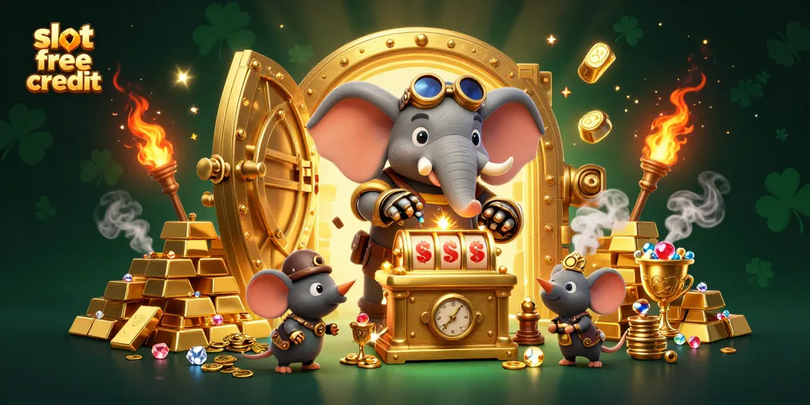 Spin the reels and win with slot free credit, showcased in a vibrant casino adventure.