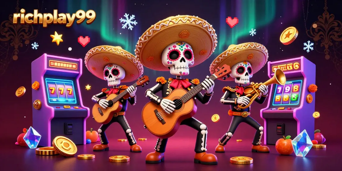 Spin riches at richplay99 with vibrant mariachi characters amidst colorful casino graphics.