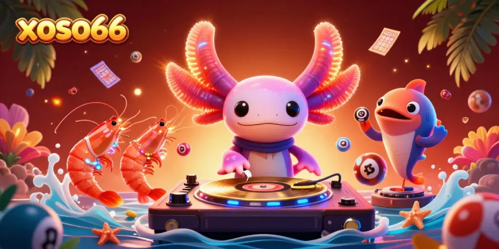 Experience the excitement of xoso66 lottery games with vibrant characters and dynamic elements.