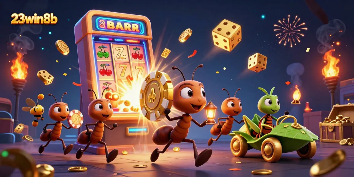 Experience thrilling gaming with 23win8b as a team of cartoon ants executes a heist for a golden poker chip.